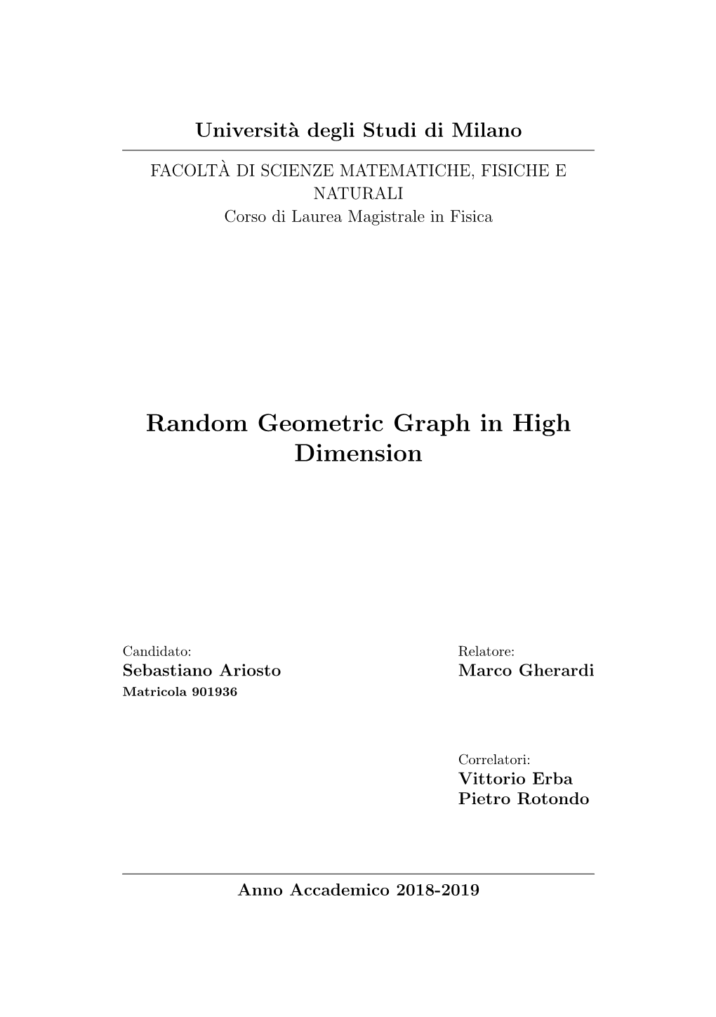 Random Geometric Graph in High Dimension
