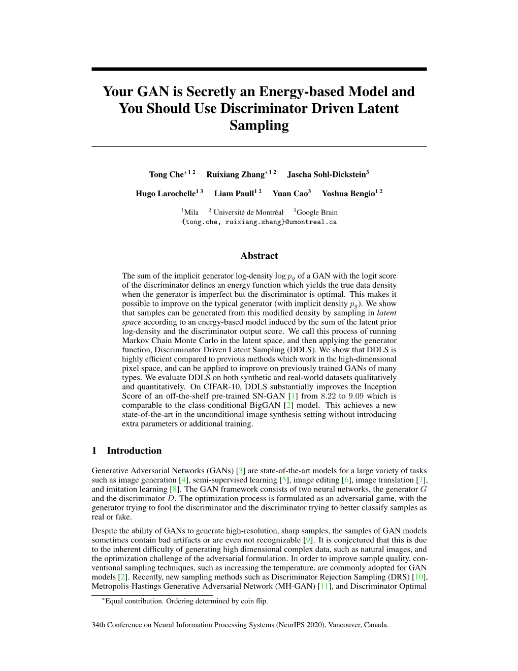 Your GAN Is Secretly an Energy-Based Model and You Should Use Discriminator Driven Latent Sampling