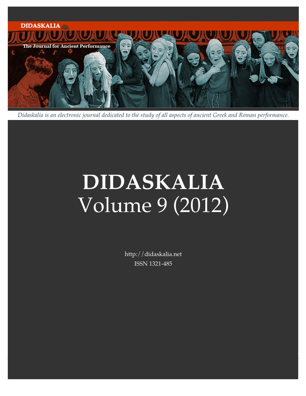 DIDASKALIA Volume 9 (2012)