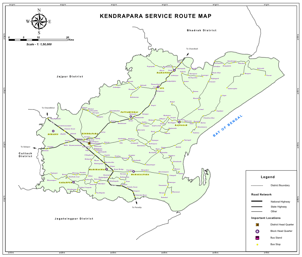 Kendrapara Service Route Map ! !