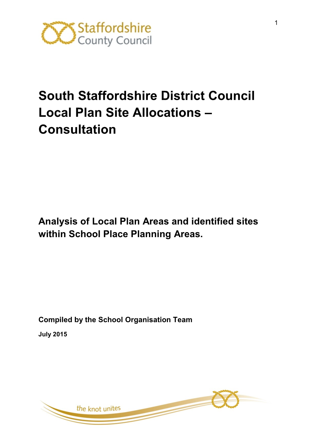South Staffordshire District Council Local Plan Site Allocations – Consultation
