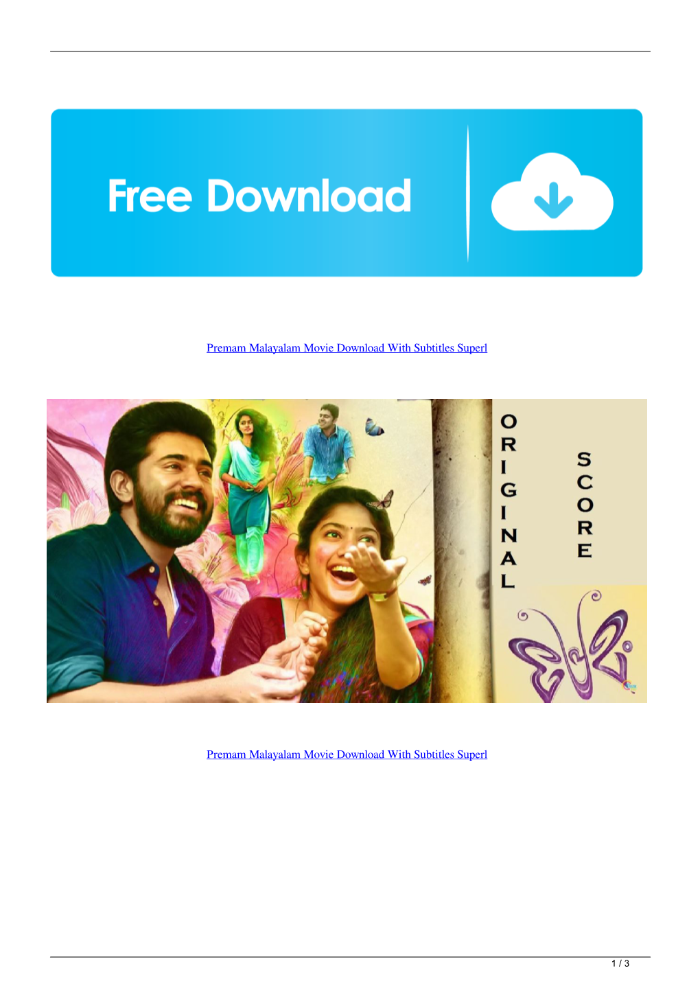 Premam Malayalam Movie Download with Subtitles Superl