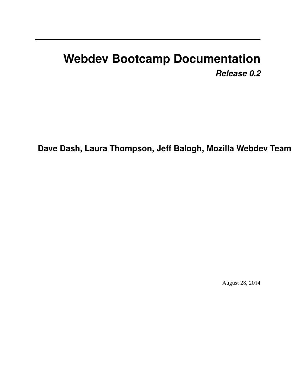 Webdev Bootcamp Documentation Release 0.2