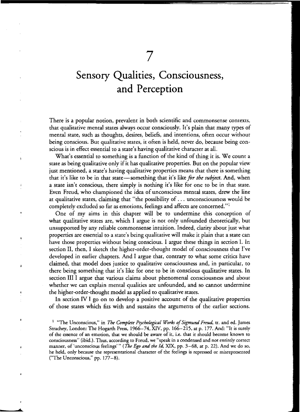 Sensory Qualities, Consciousness, and Perception