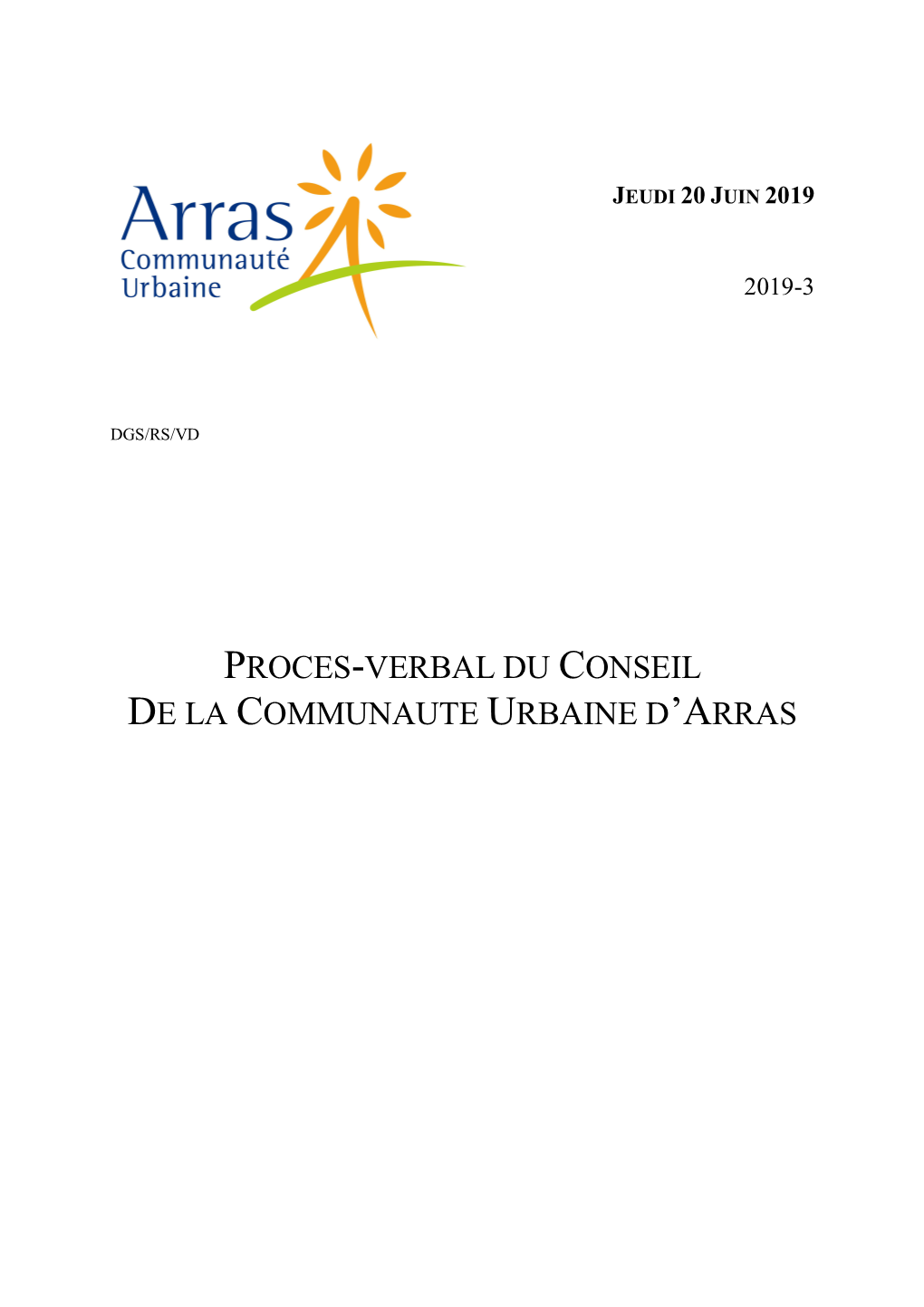 Proces-Verbal Du Conseil De La Communaute Urbaine D