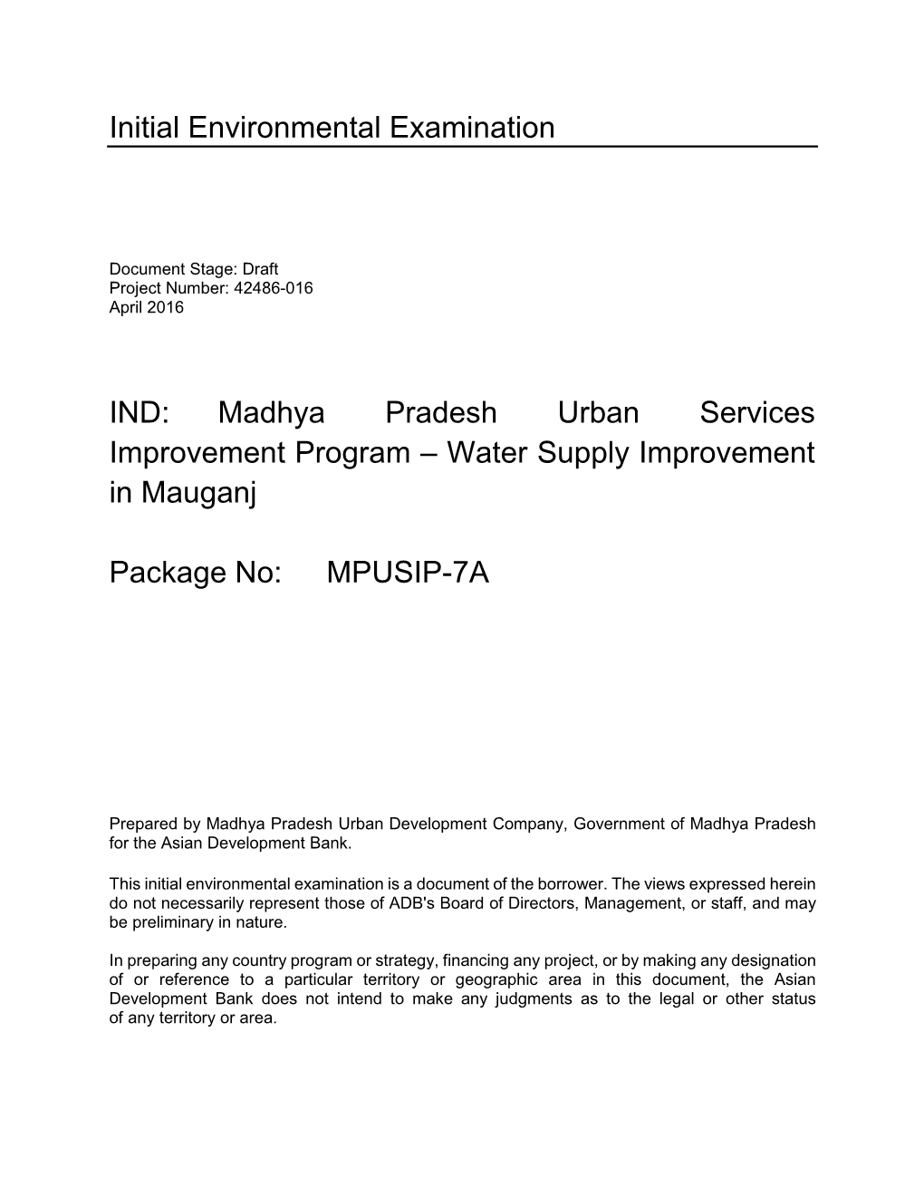 Mauganj Water Supply Scheme