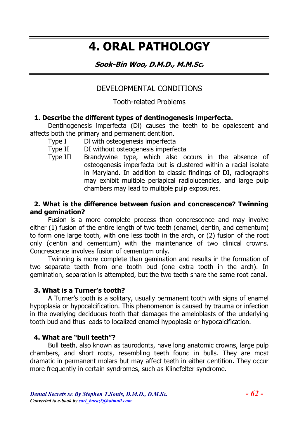 4. Oral Pathology