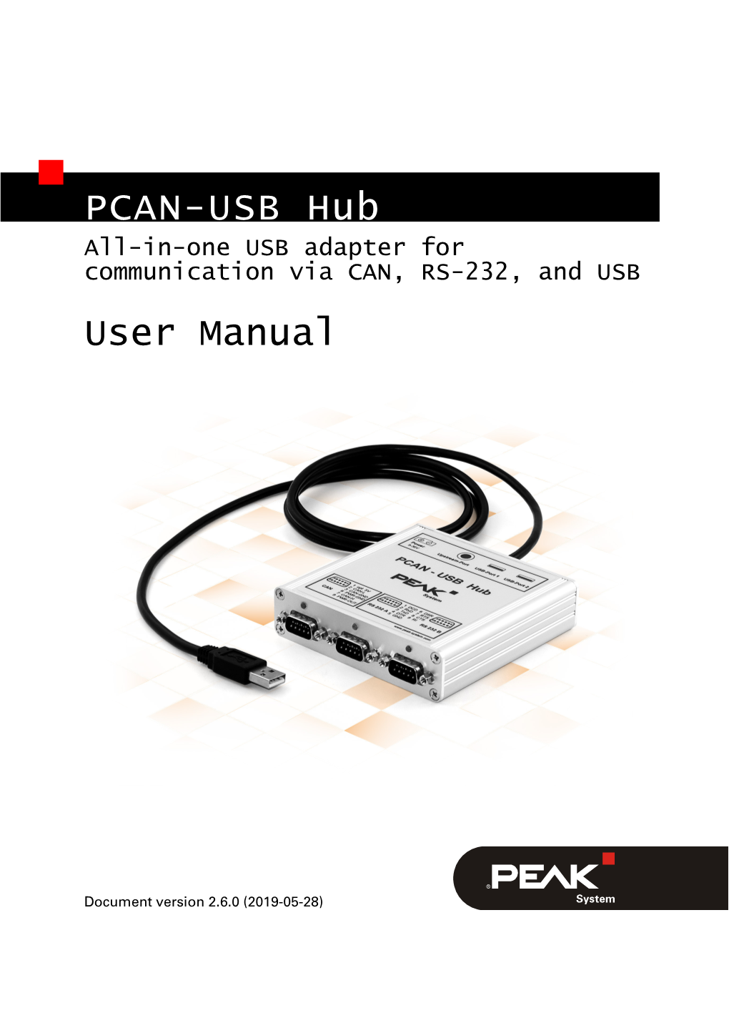 PCAN-USB Hub All-In-One USB Adapter for Communication Via CAN, RS-232, and USB User Manual