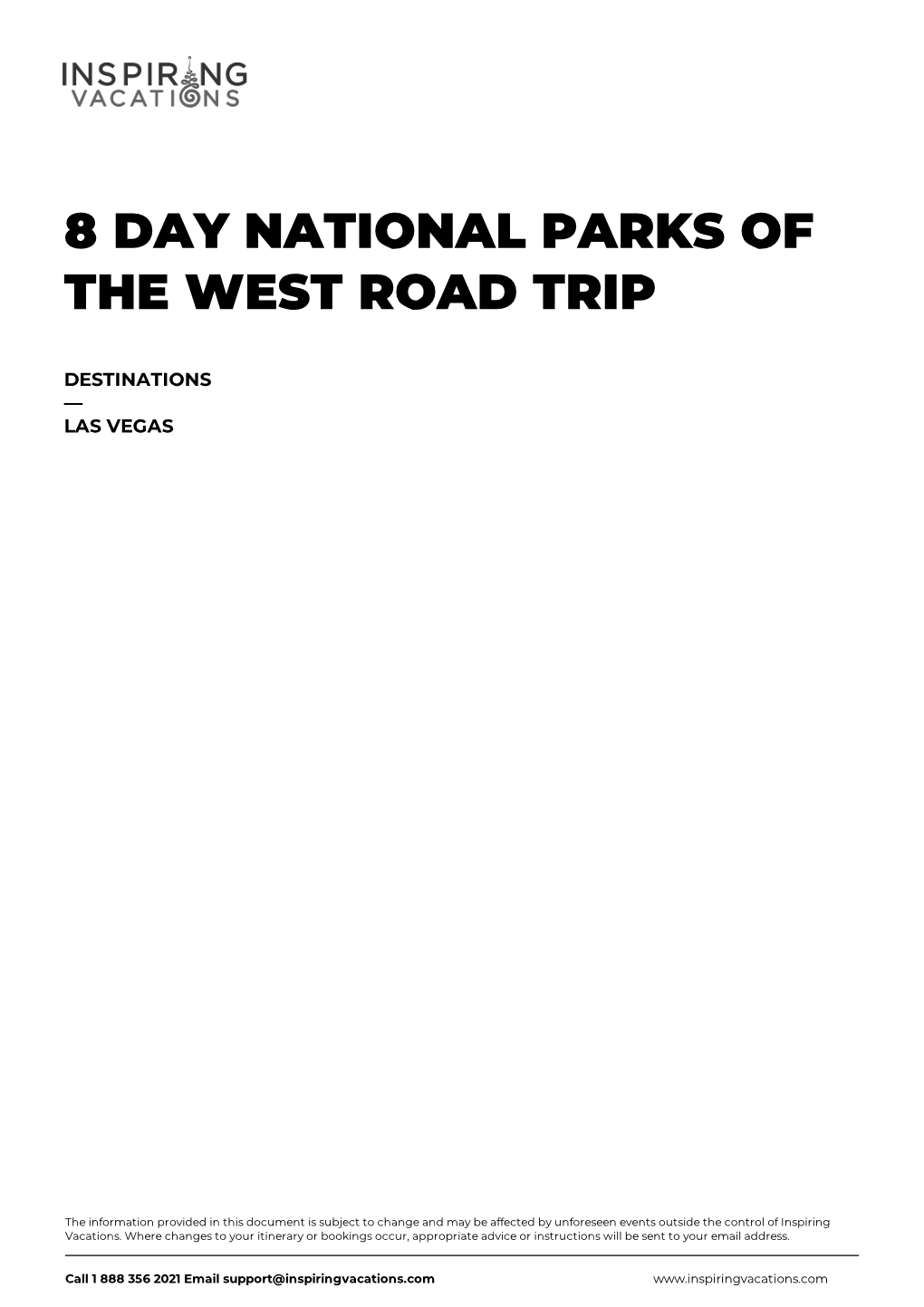 8 Day National Parks of the West Road Trip