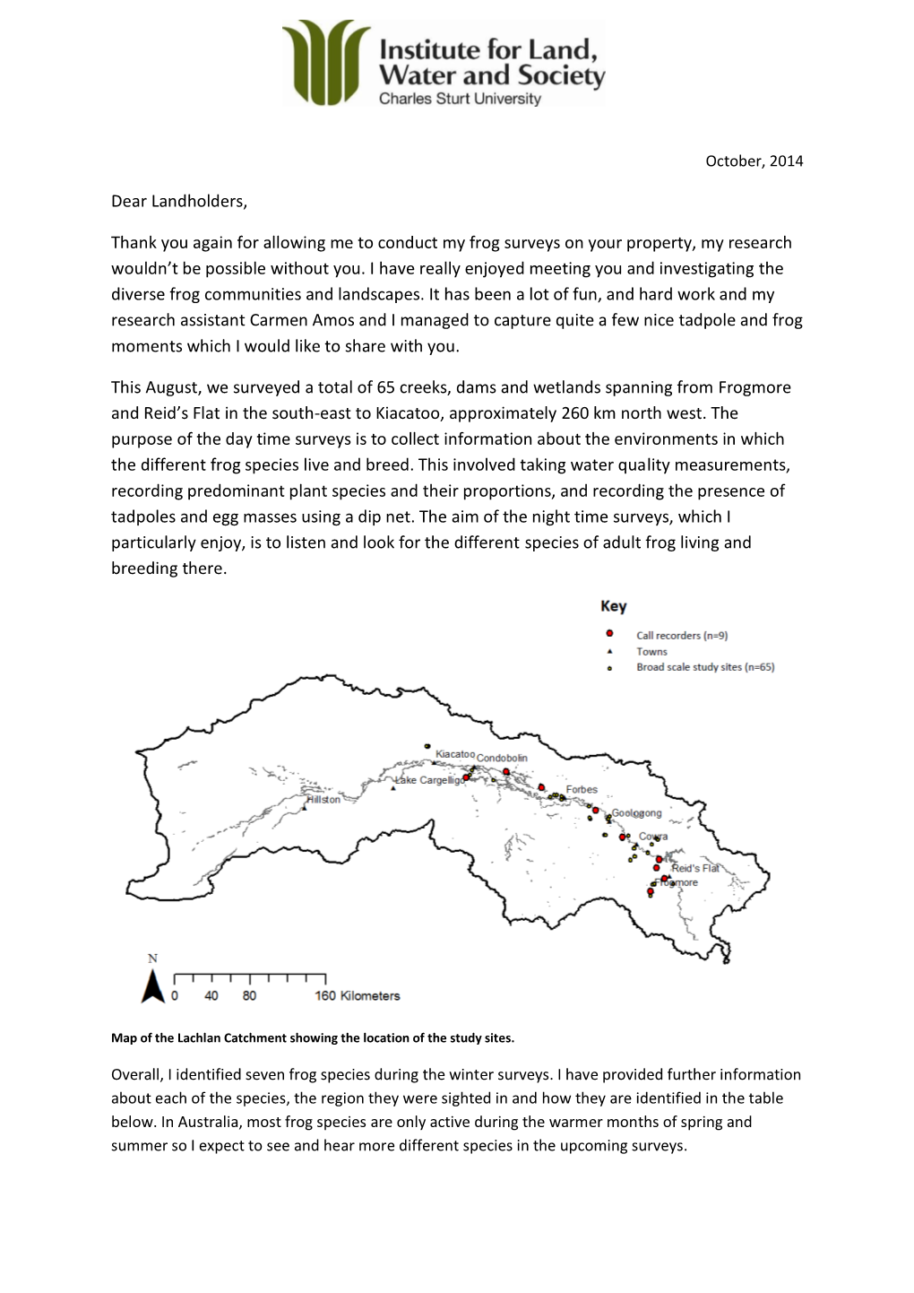 Winter Frog Survey Summary 2014