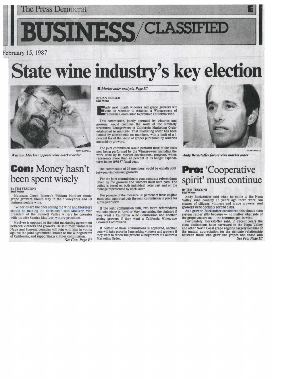 State Wine Industry's Key Election