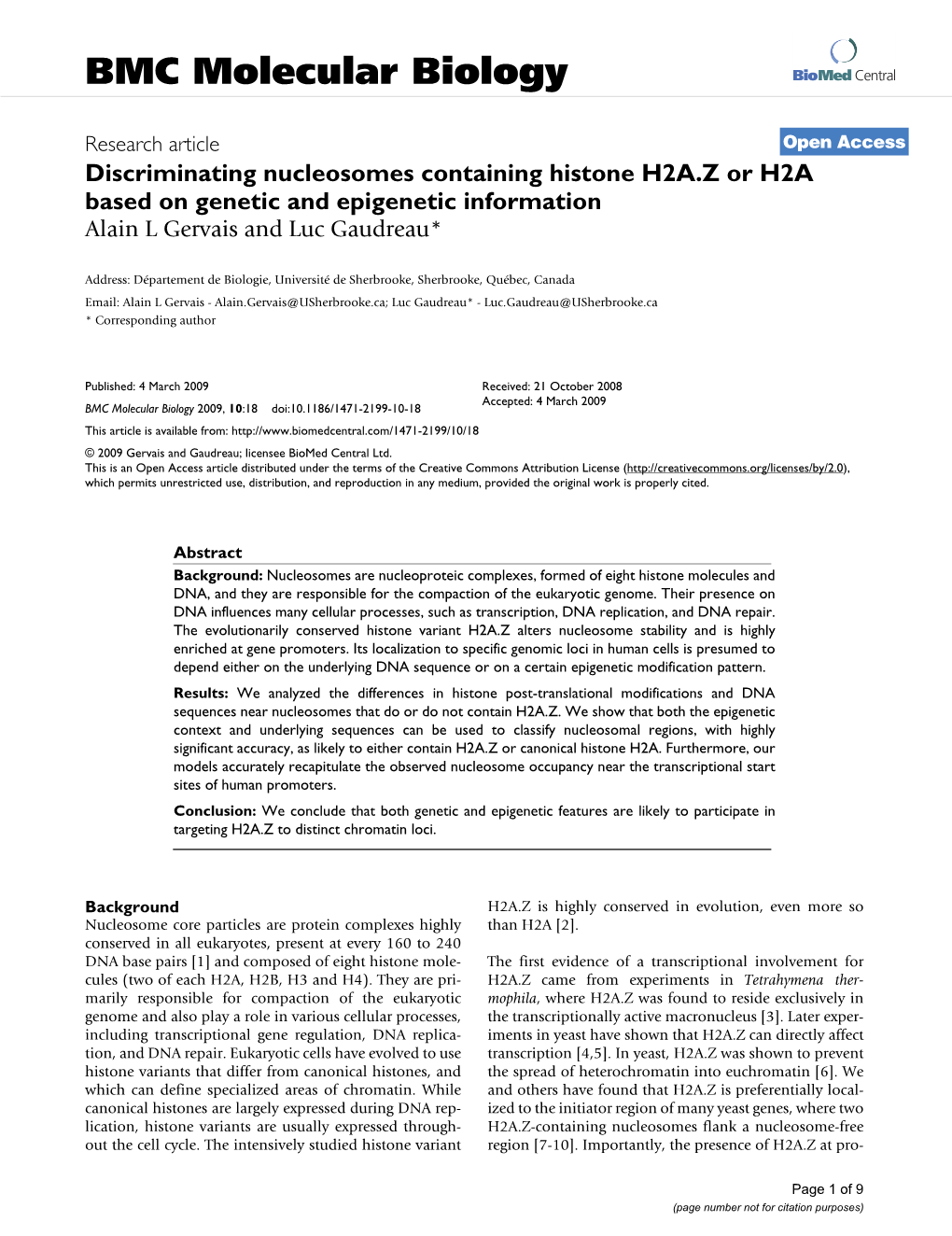 Discriminating Nucleosomes Containing Histone H2A. Z Or H2A