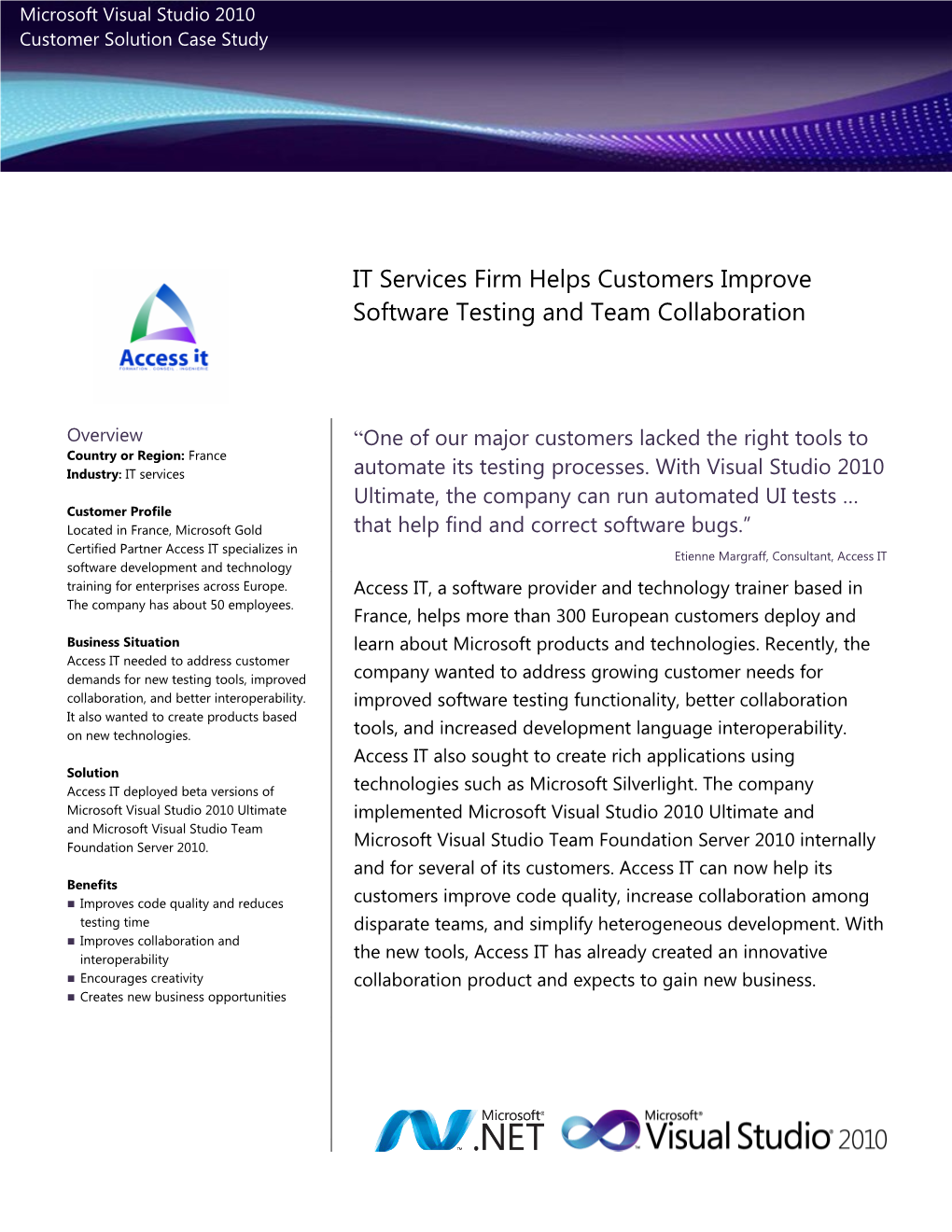 IT Services Firm Helps Customers Improve Software Testing and Team Collaboration