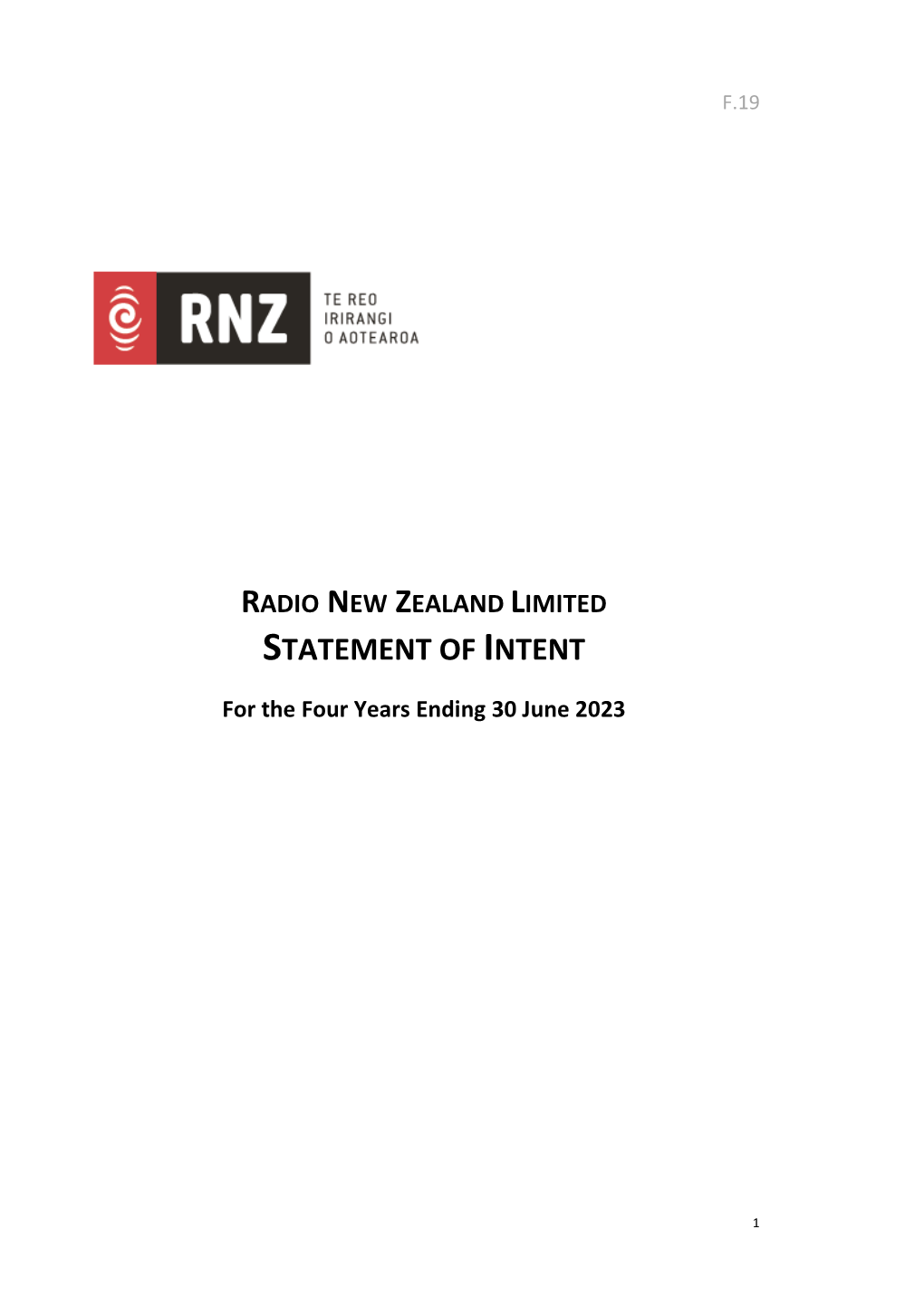 Radio New Zealand Limited Statement of Intent