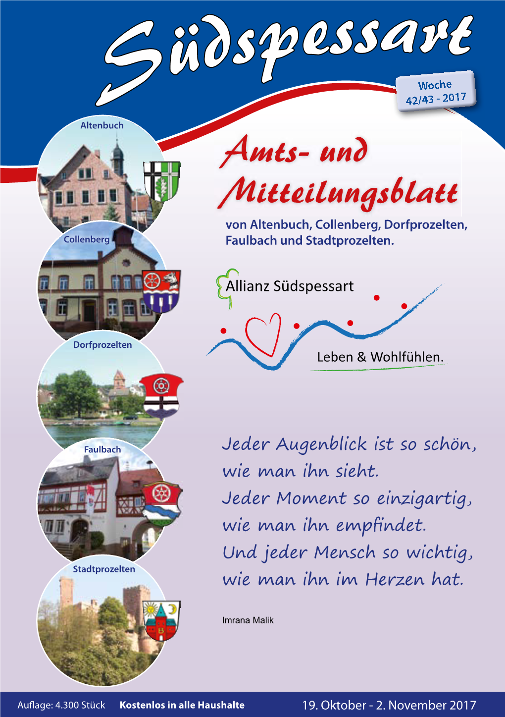 Amts- Und Mitteilungsblatt Von Altenbuch, Collenberg, Dorfprozelten, Collenberg Faulbach Und Stadtprozelten