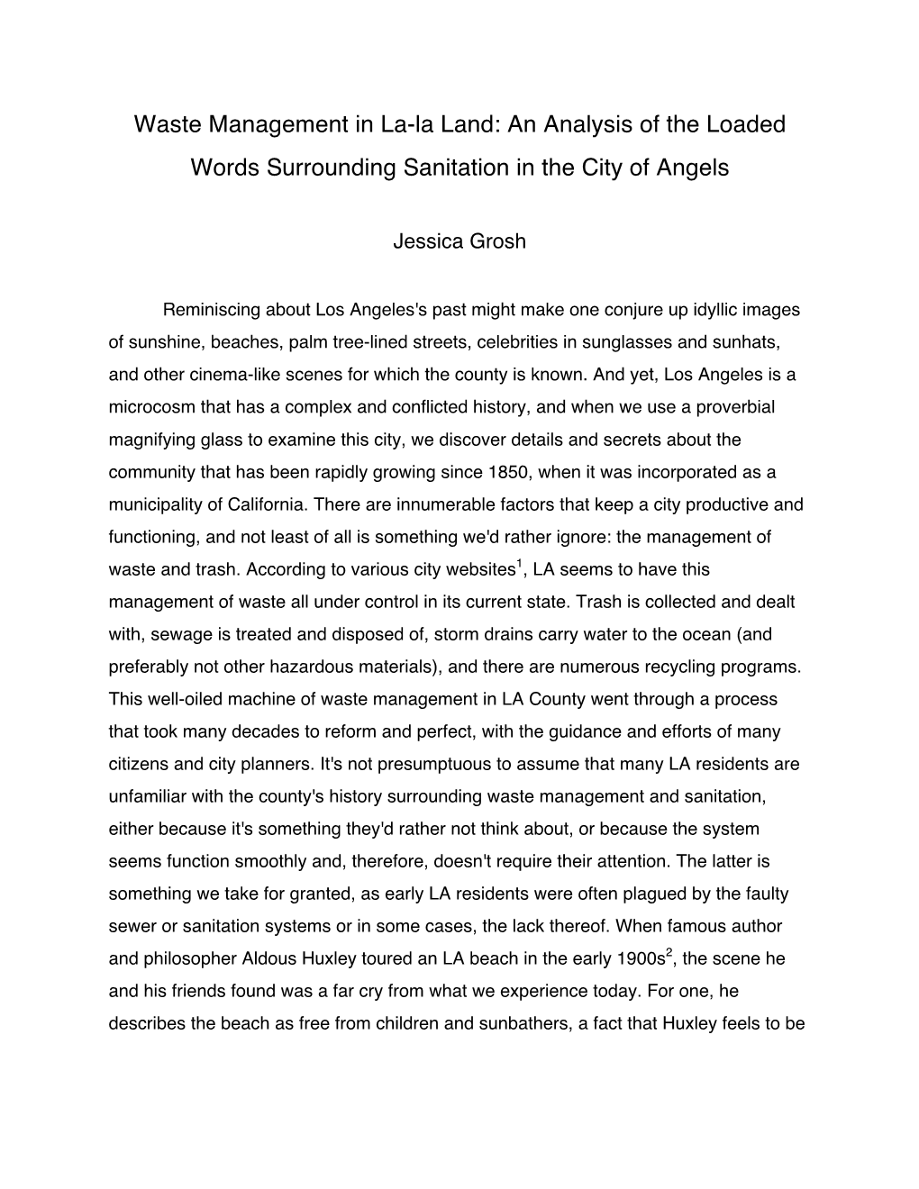 Waste Management in La-La Land: an Analysis of the Loaded Words Surrounding Sanitation in the City of Angels