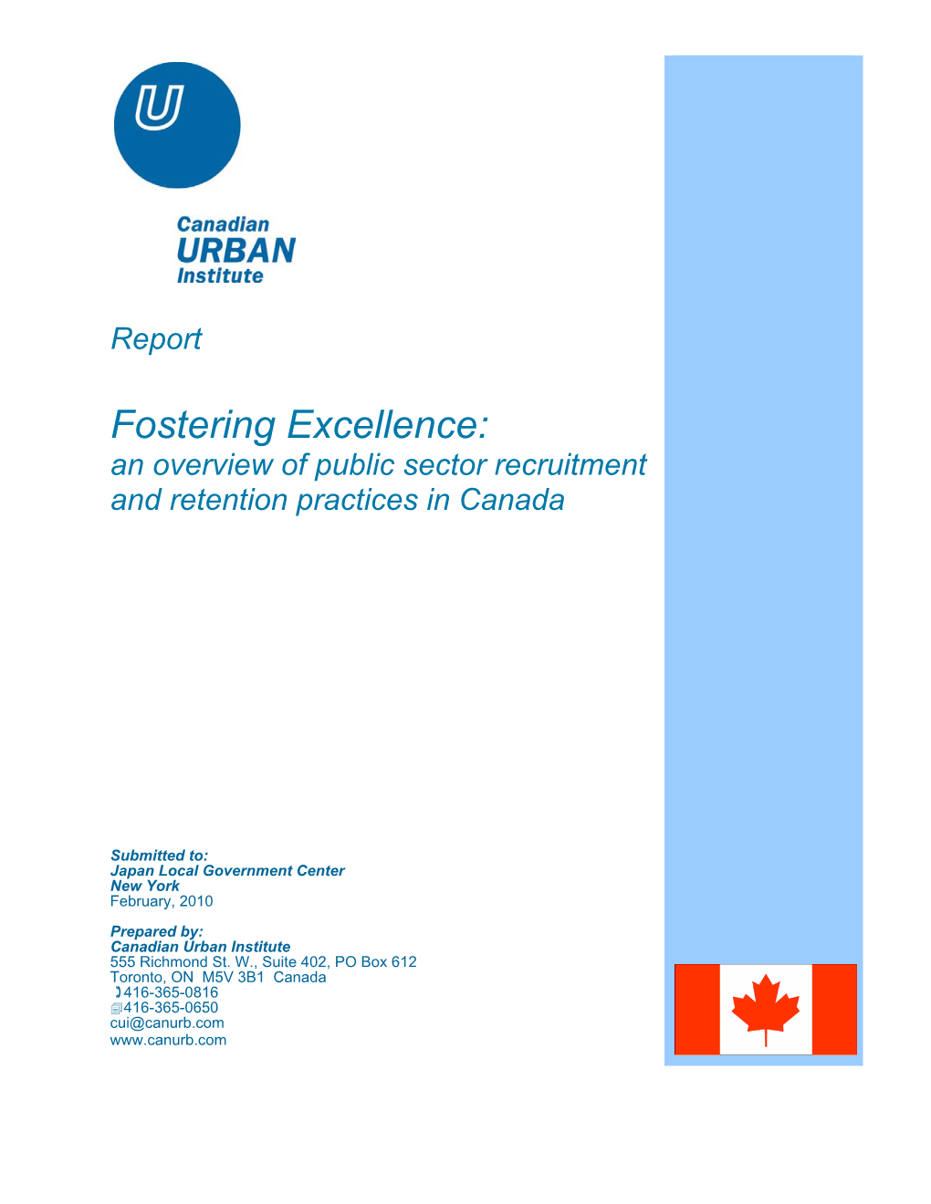 Fostering Excellence: an Overview of Public Sector Recruitment and Retention Practices in Canada