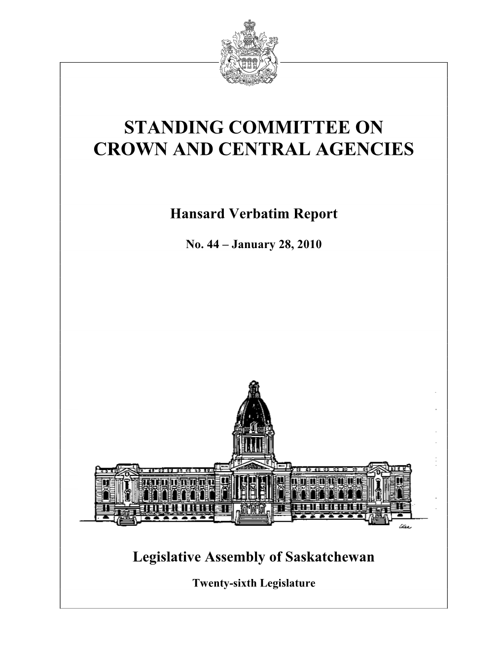 Standing Committee on Crown and Central Agencies