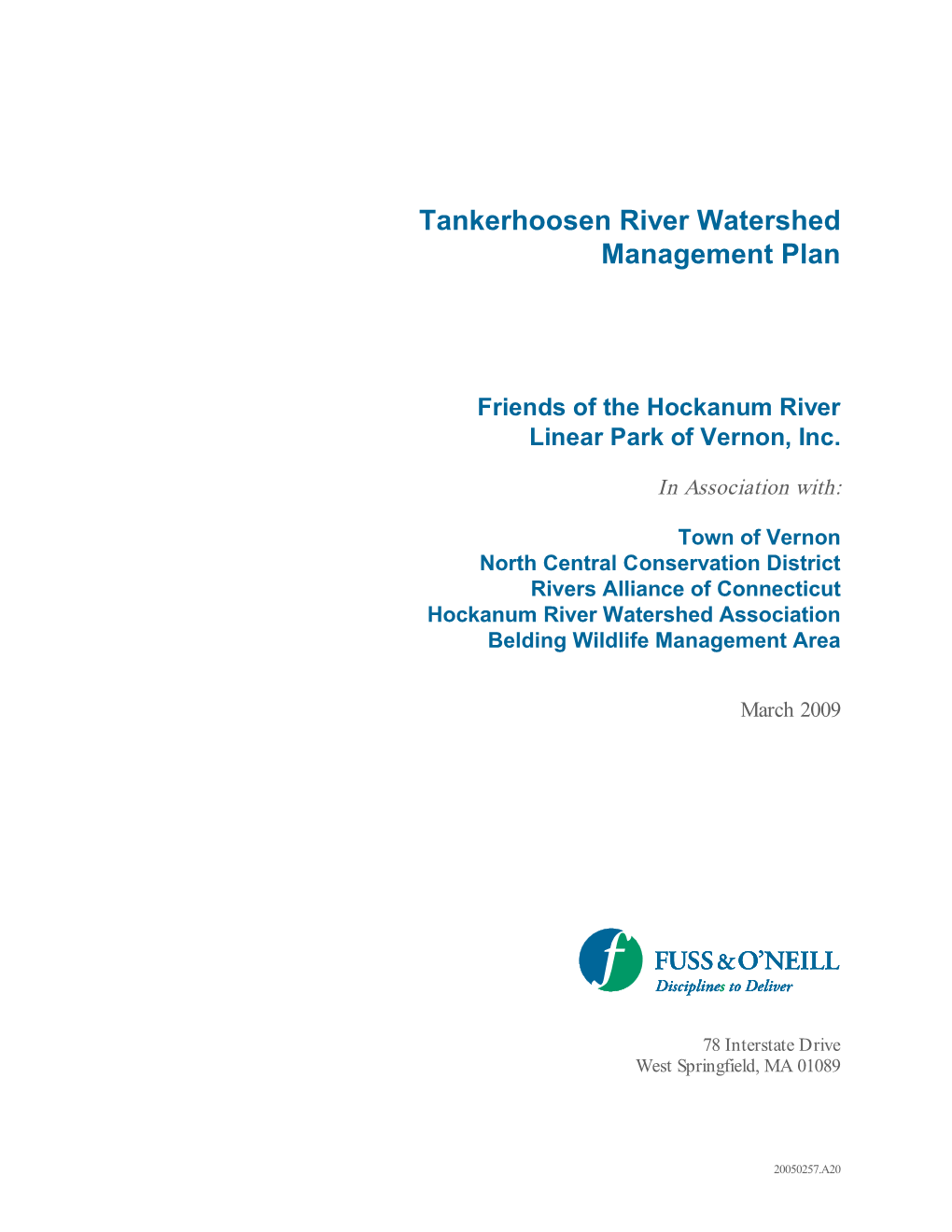 Tankerhoosen River Watershed Management Plan