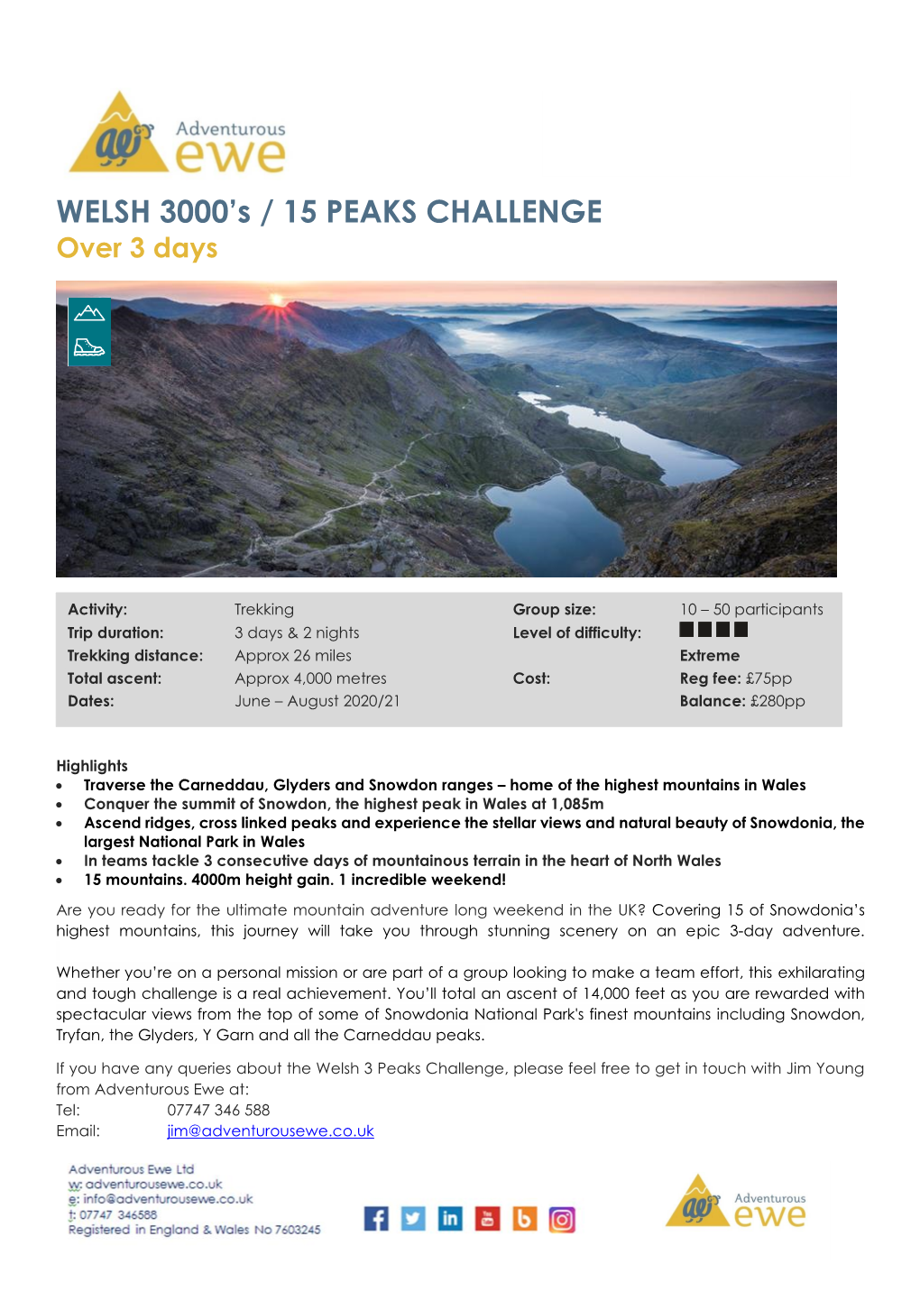 WELSH 3000'S / 15 PEAKS CHALLENGE