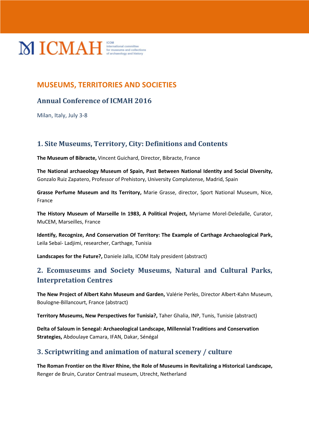 Museums, Territories and Societies