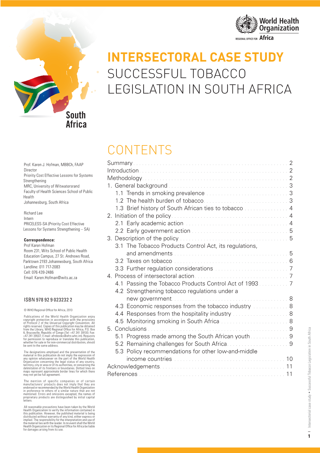 13035 Pdf for Printing 19 Dec 2013 Successful Tobacco Legislation in South Africa