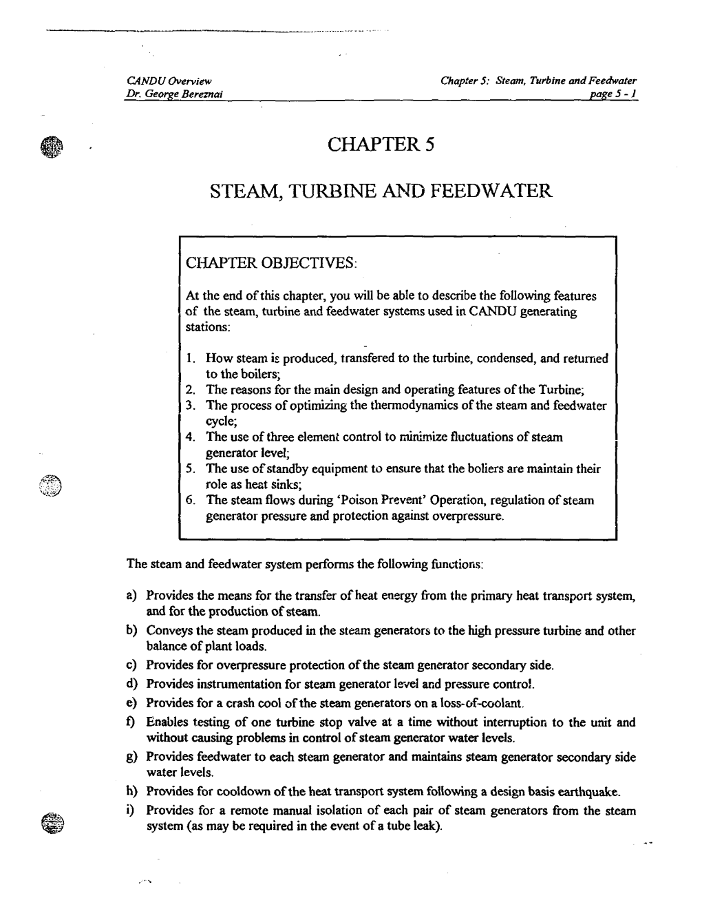 Chapter 5 Steam, Turbine and Feedwater