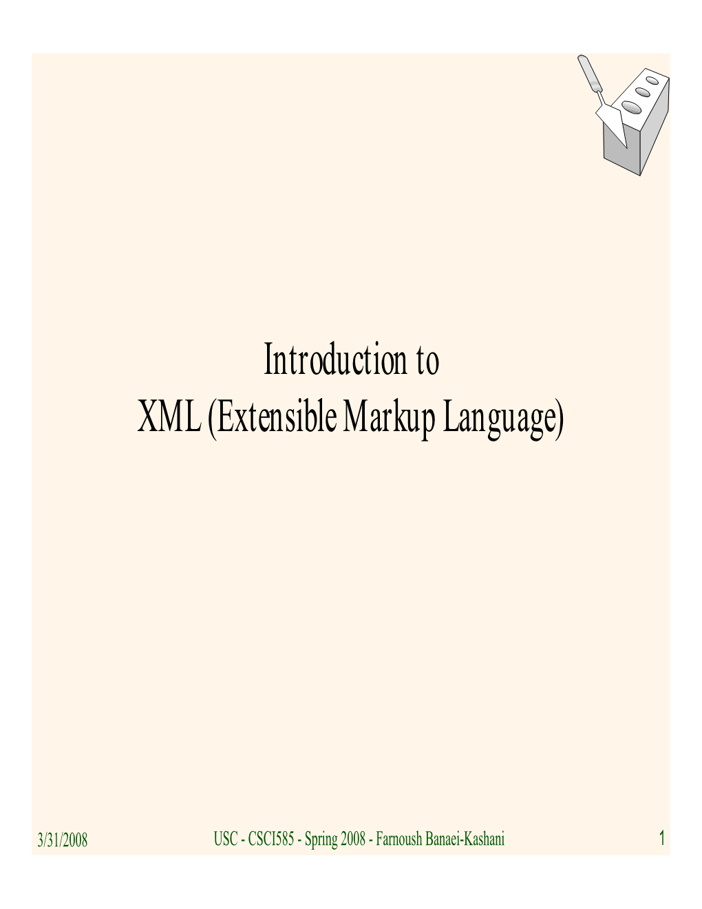 Introduction to XML (Extensible Markup Language)