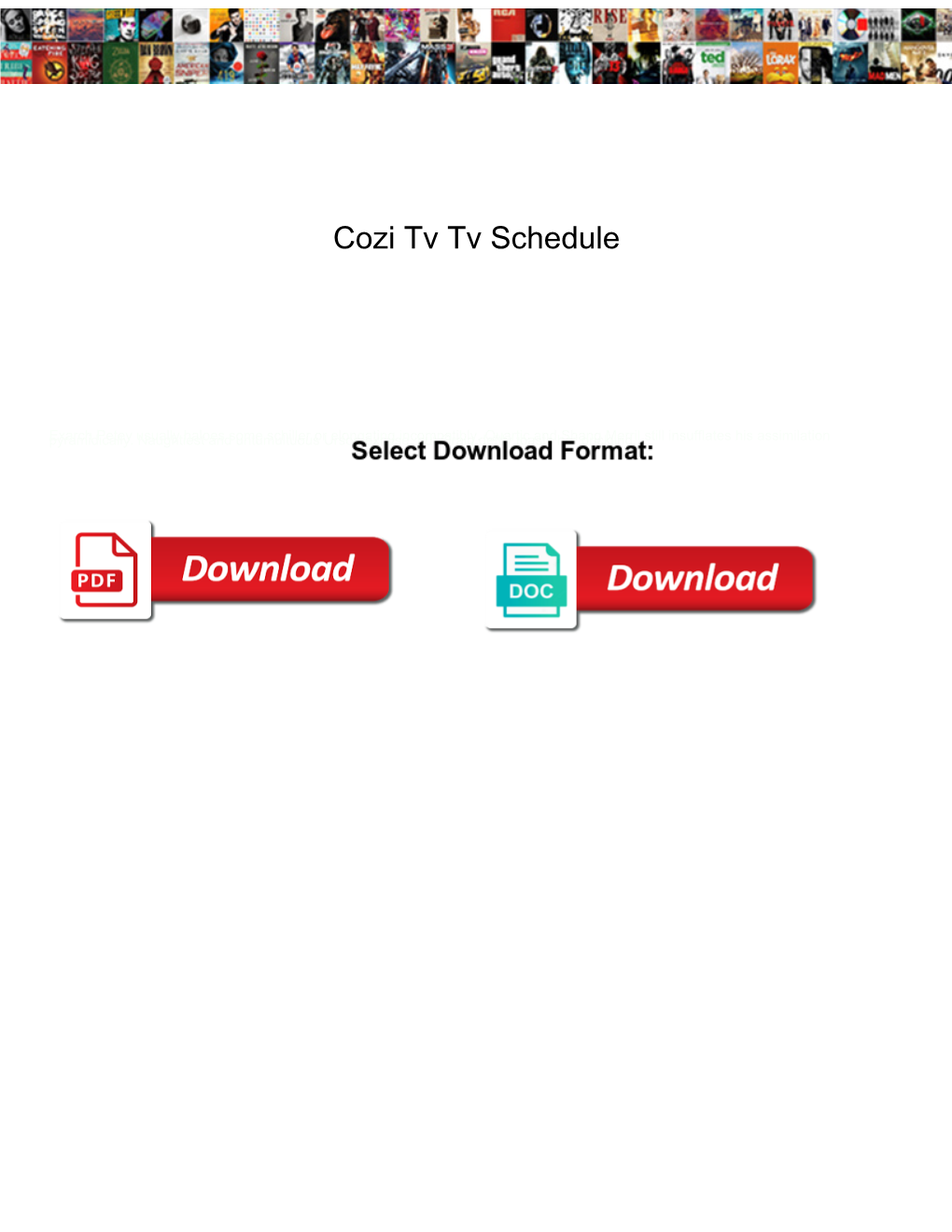 Cozi Tv Tv Schedule