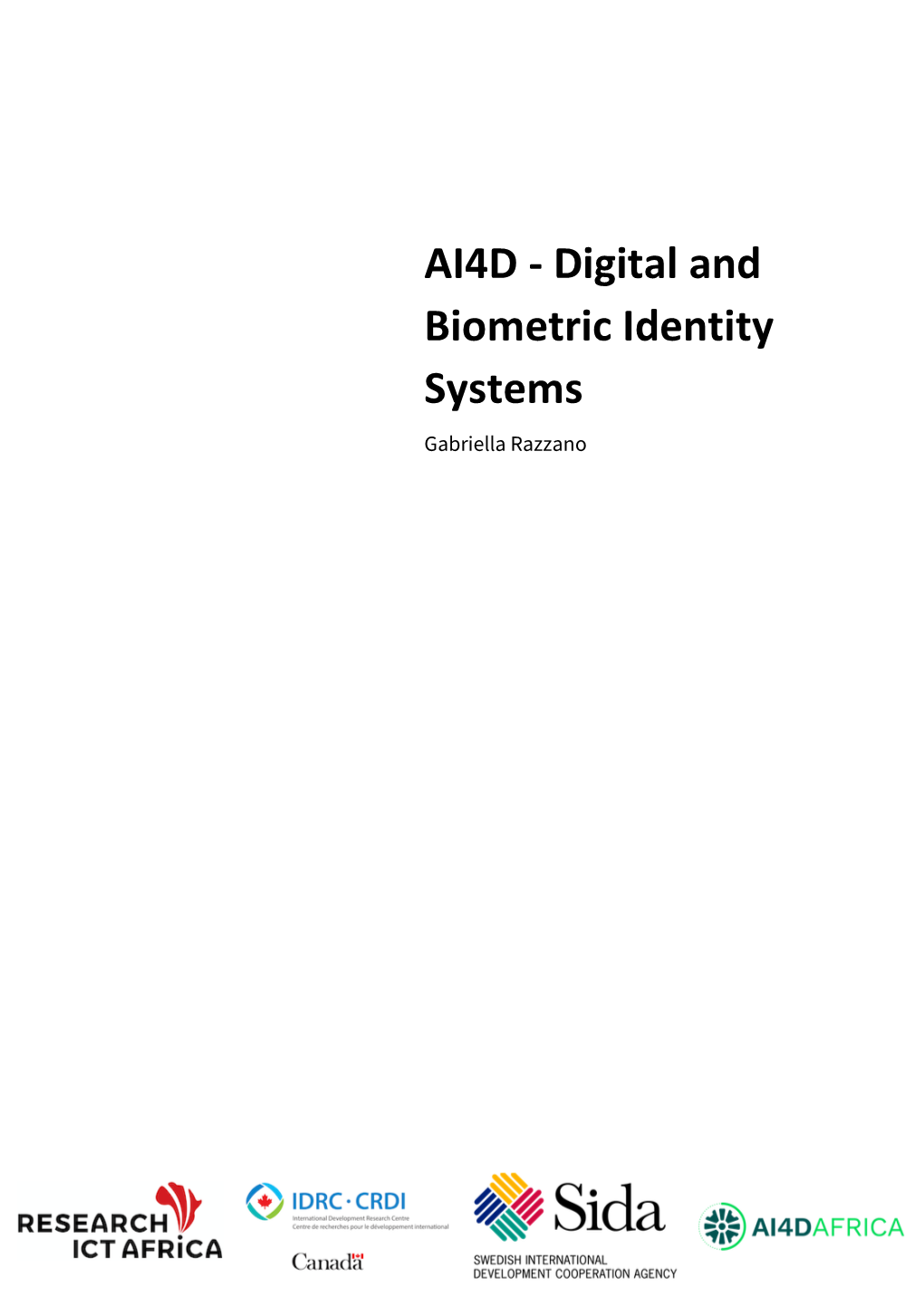 AI4D - Digital and Biometric Identity Systems Gabriella Razzano