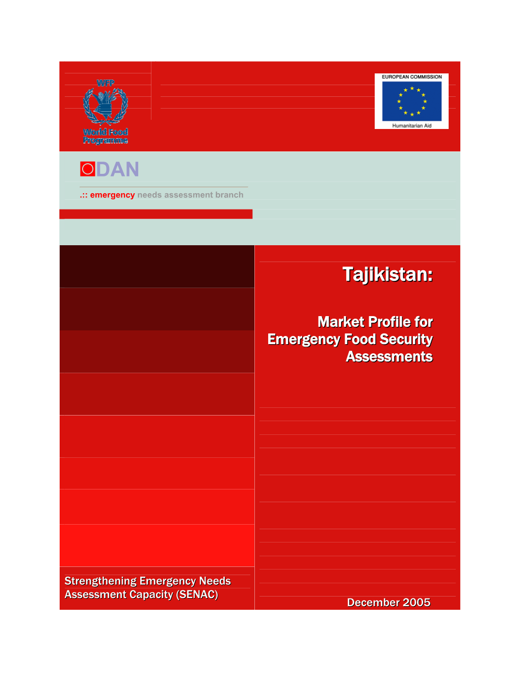 Tajikistan: Market Profile for Emergency Food Security Assessments