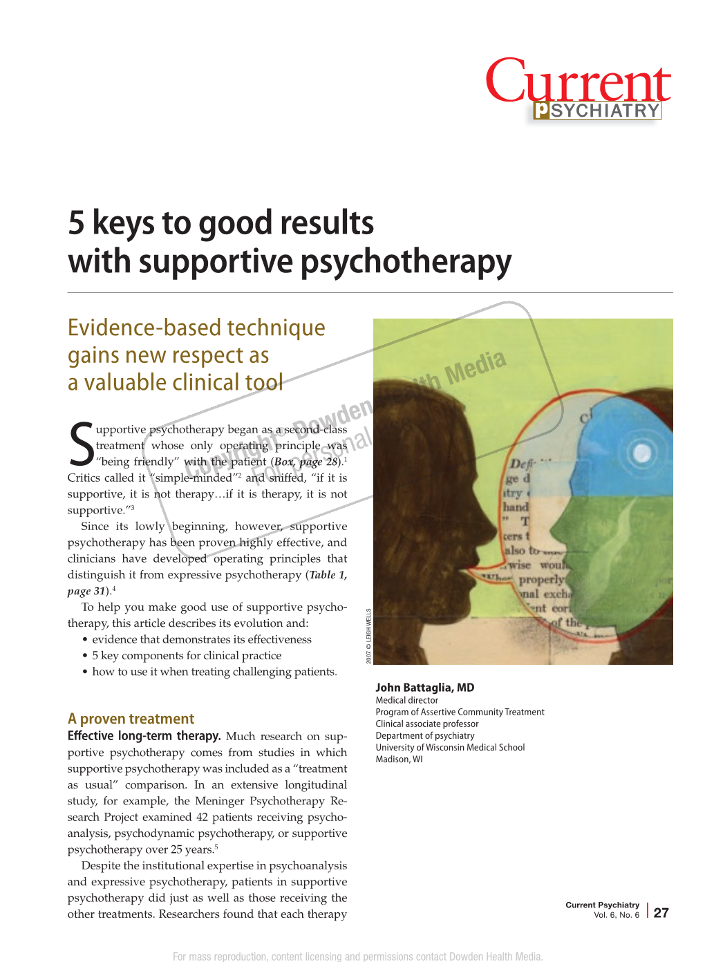 5 Keys to Good Results with Supportive Psychotherapy