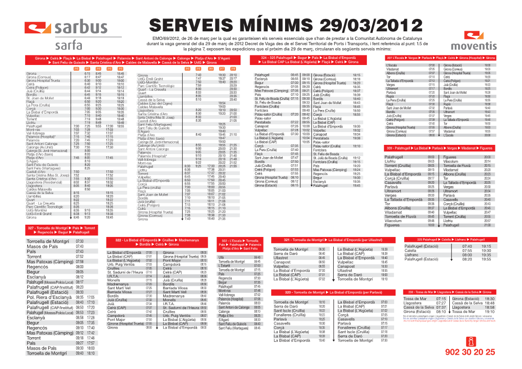 Serveis Mínims 29/03/2012