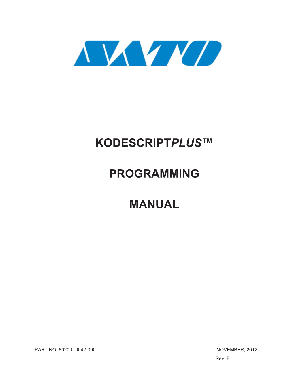 Kodescriptplus™ Programming Manual
