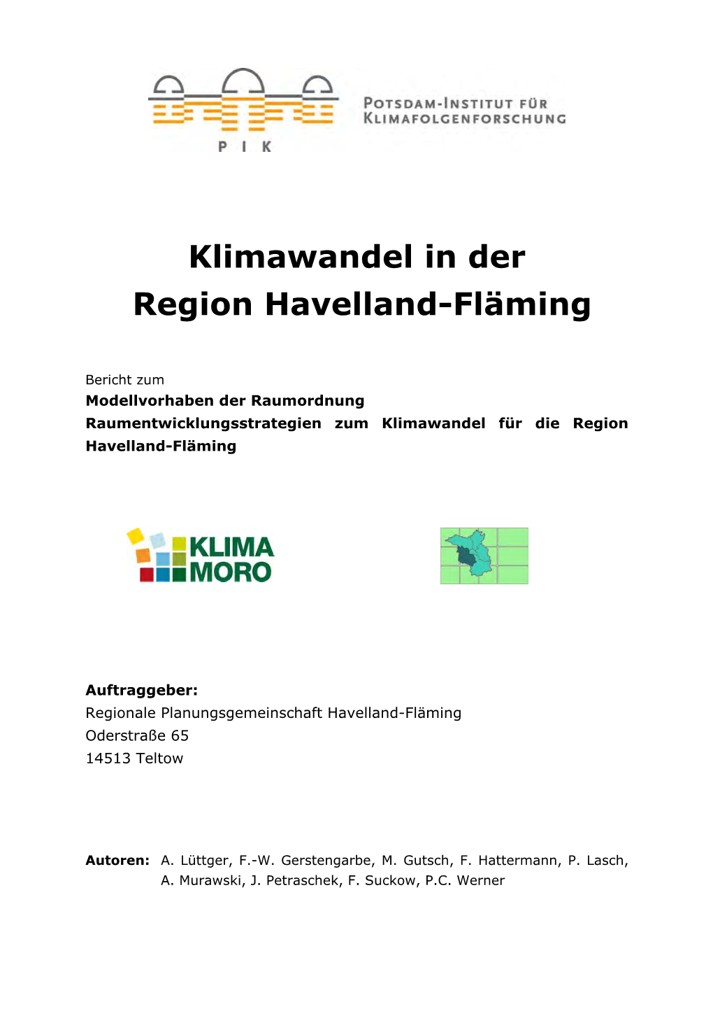 Klimawandel in Der Region Havelland-Fläming