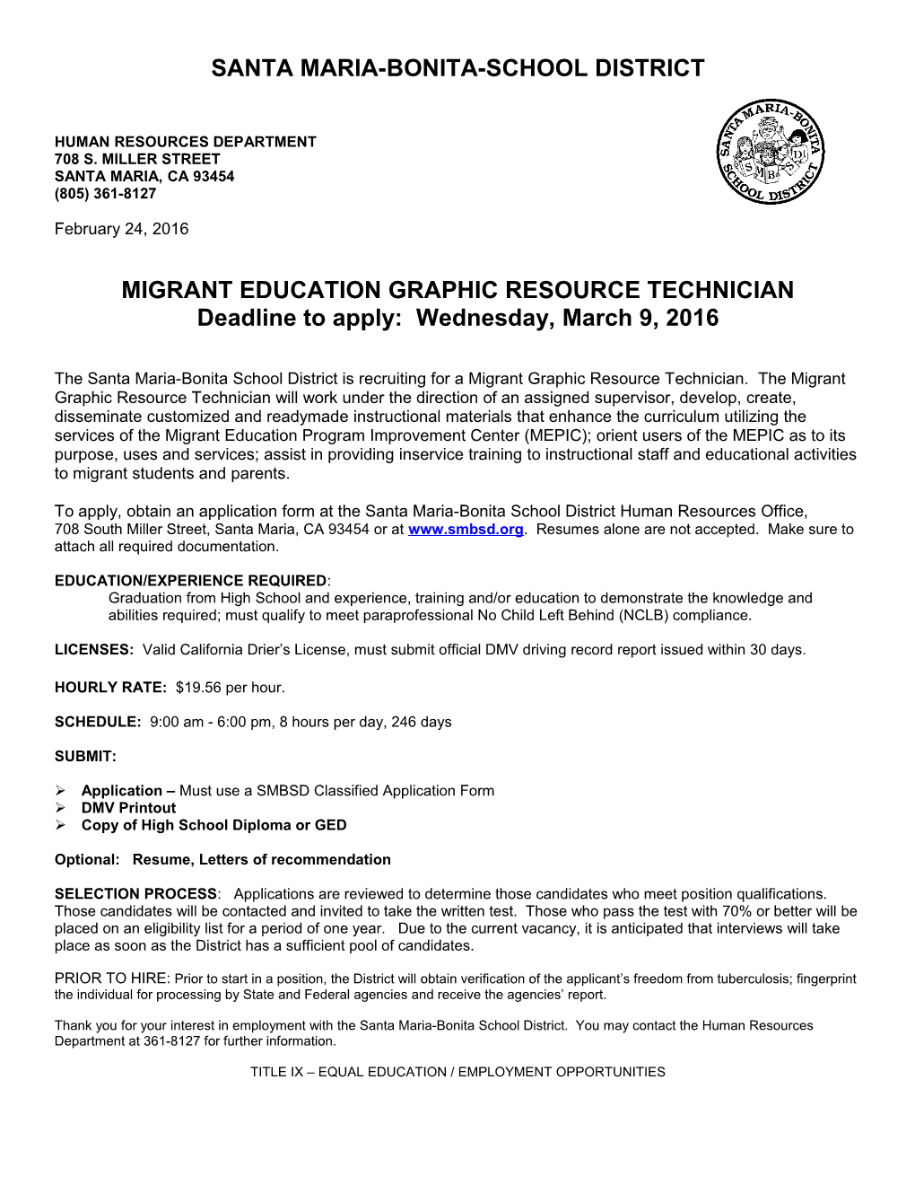 Santa Maria Bonita-School District s2