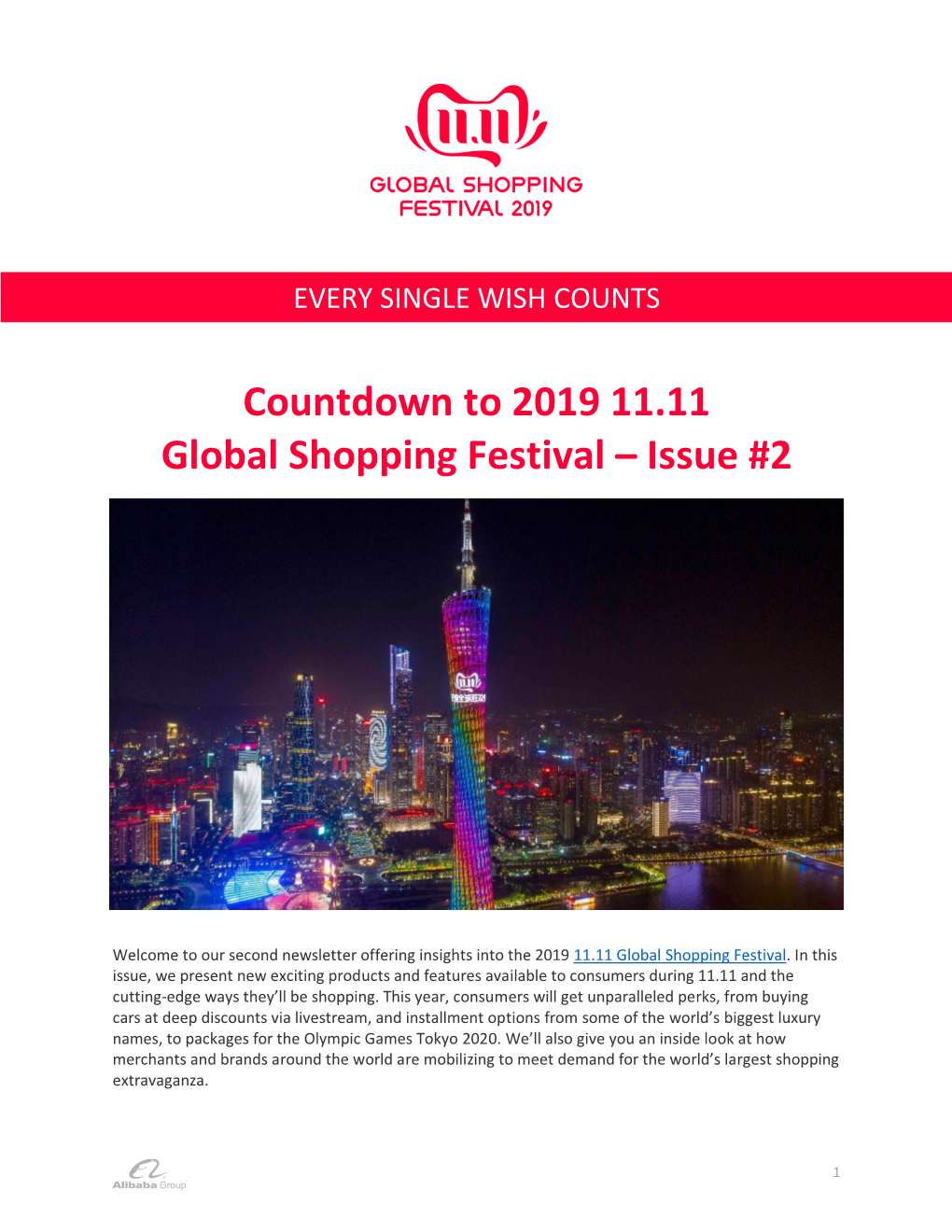 Countdown to 2019 11.11 Global Shopping Festival – Issue #2