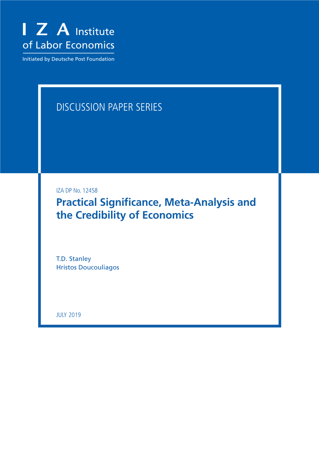 Practical Significance, Meta-Analysis and the Credibility of Economics