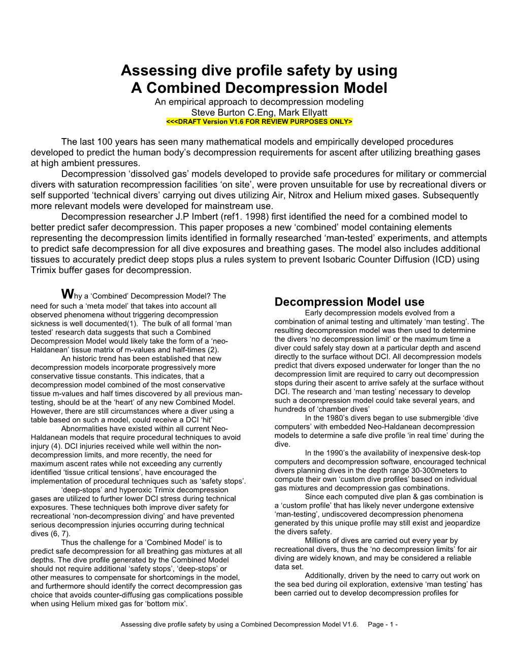 The Unified Decompression Model