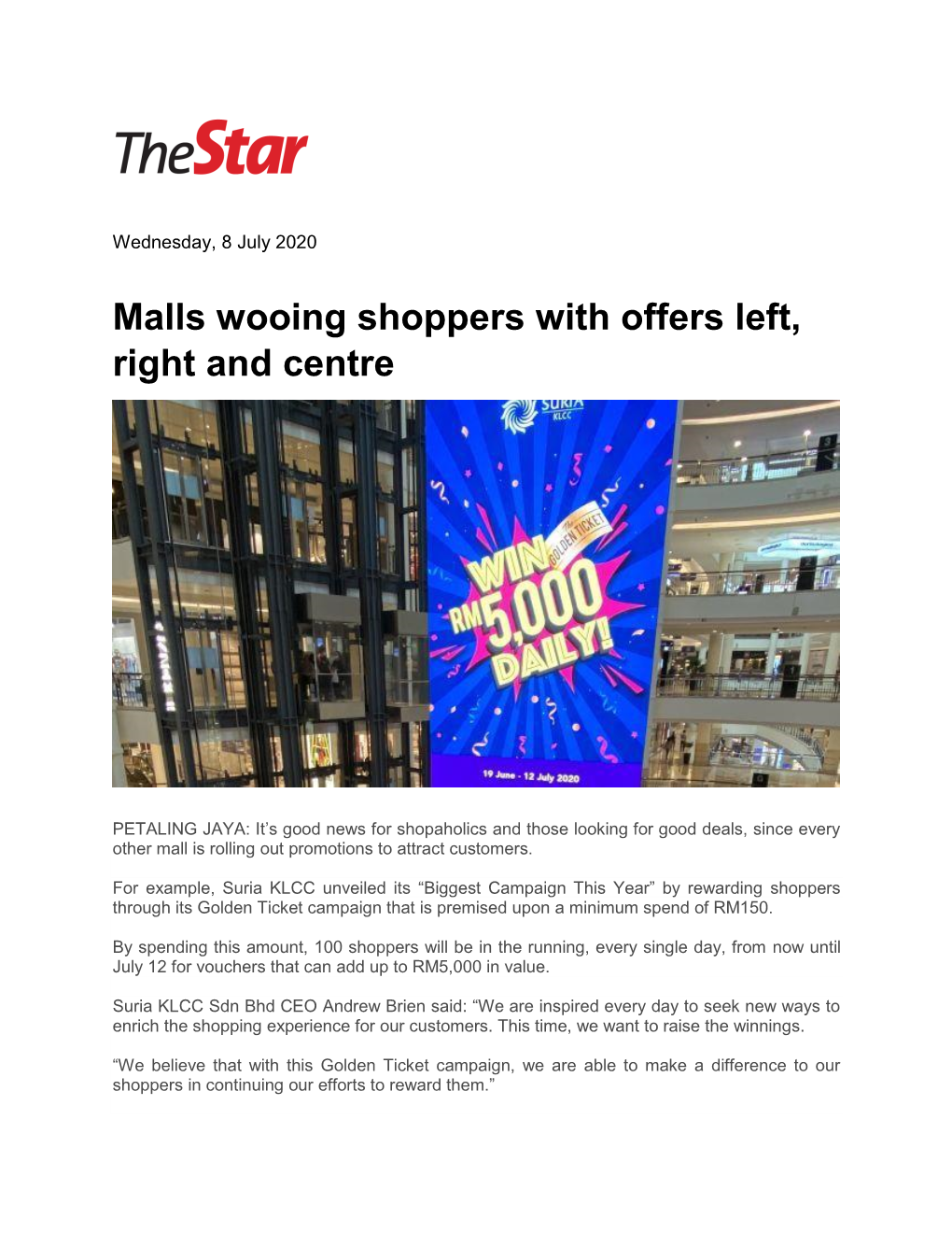 Malls Wooing Shoppers with Offers Left, Right and Centre