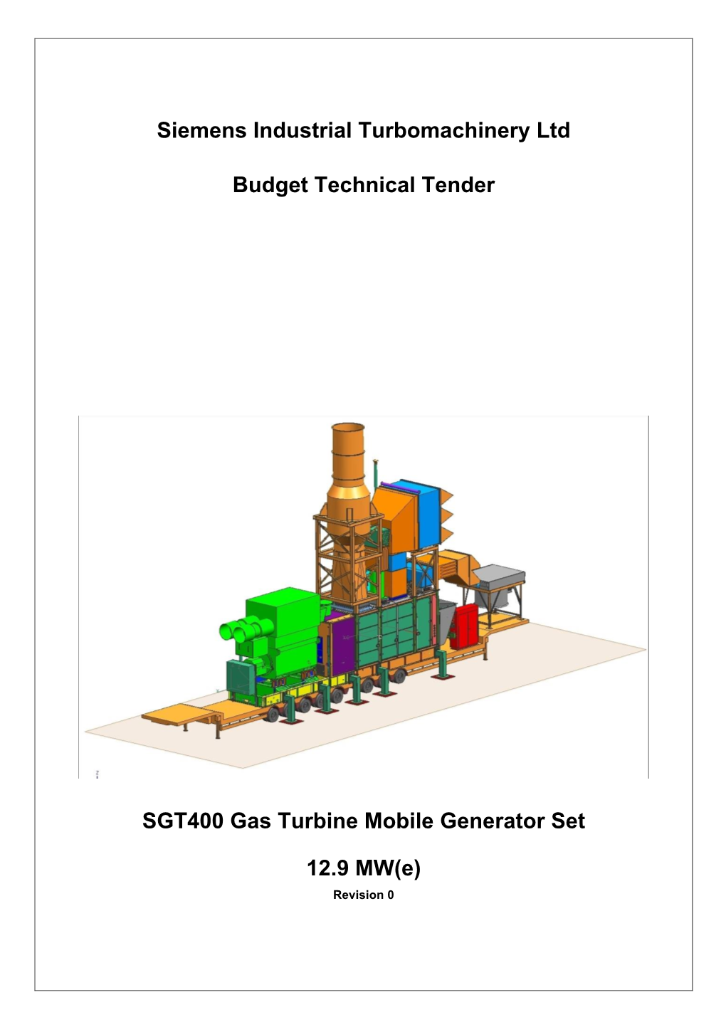 Siemens Industrial Turbomachinery Ltd Budget Technical Tender