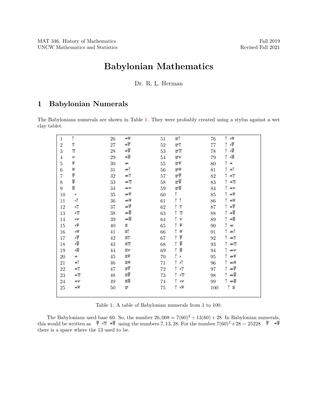 Babylonian Mathematics