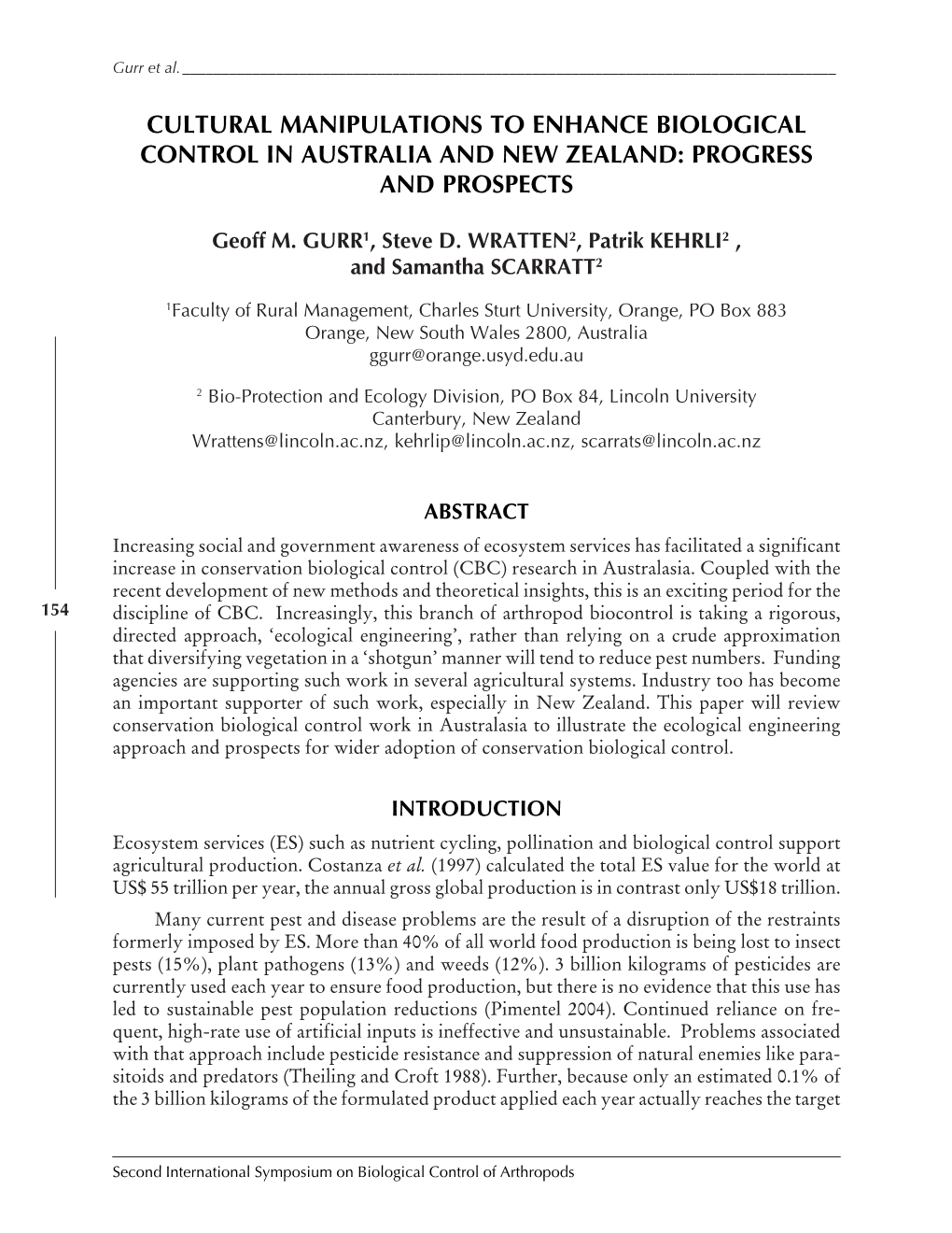 Cultural Manipulations to Enhance Biological Control in Australia and New Zealand: Progress and Prospects