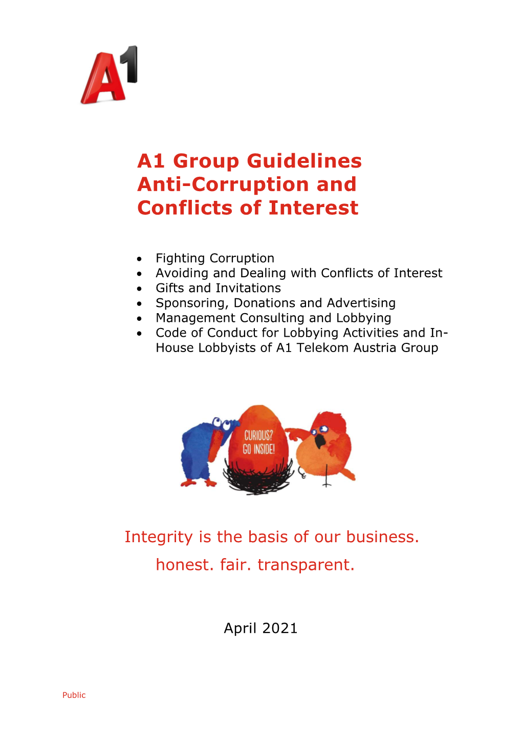A1 Group Guidelines Anti-Corruption and Conflicts of Interest