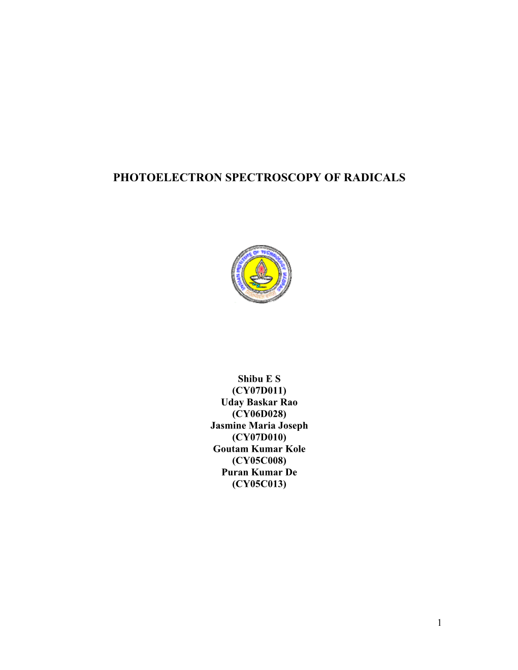 Photoelectron Spectroscopy of Radicals