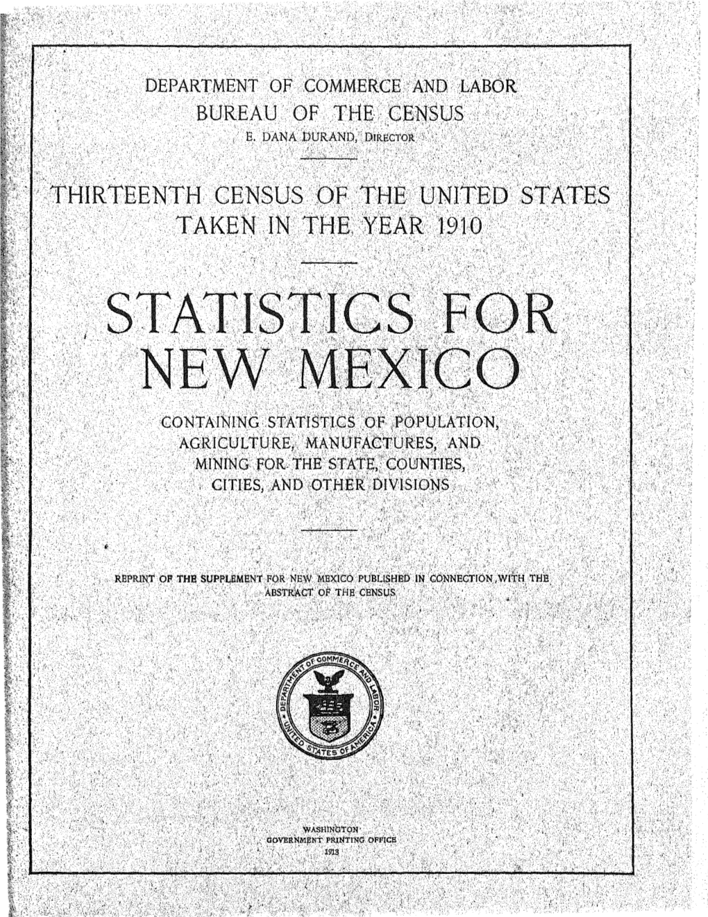 1910 Abstract – Supplement for New Mexico