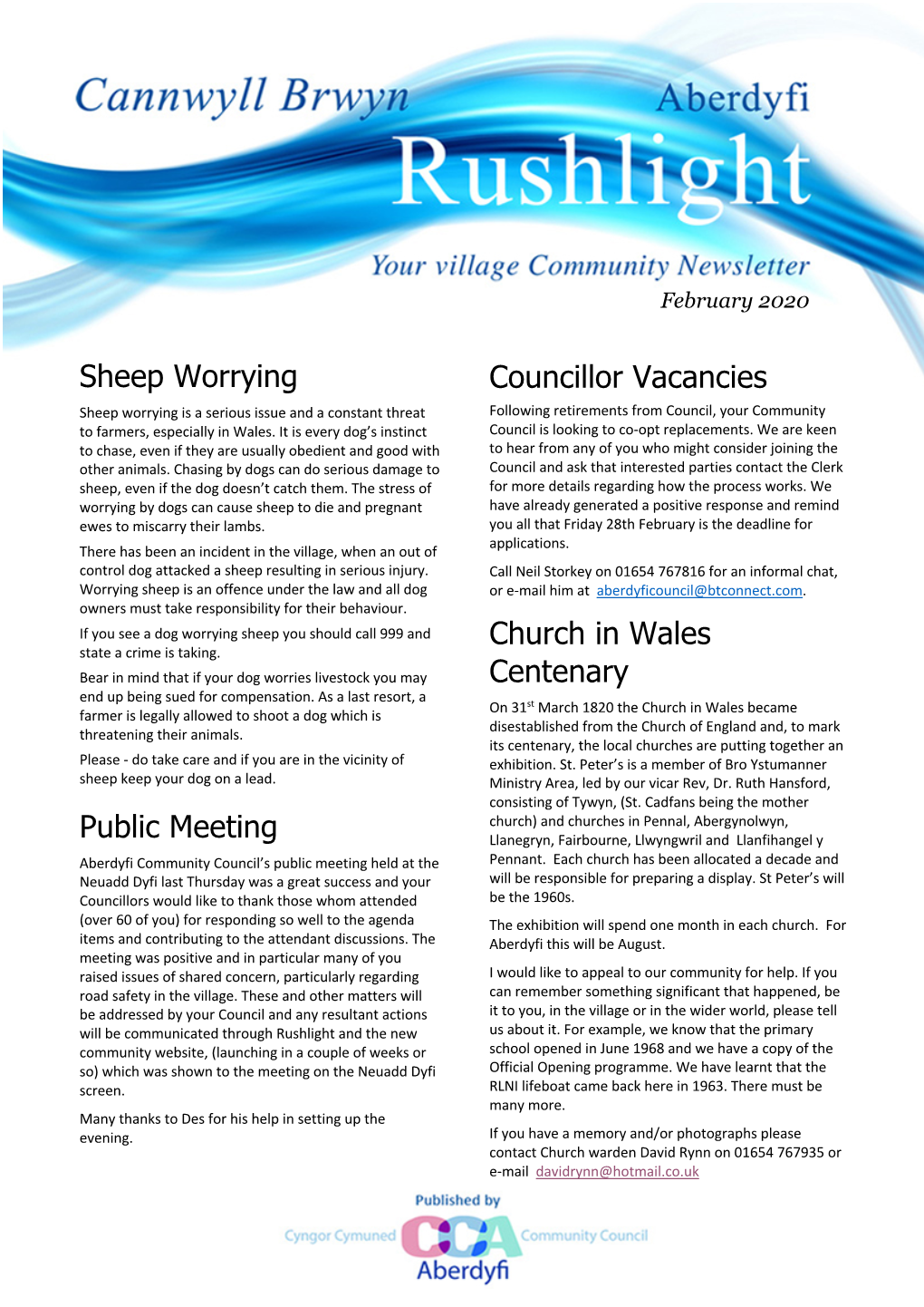 Sheep Worrying Public Meeting Councillor Vacancies Church In
