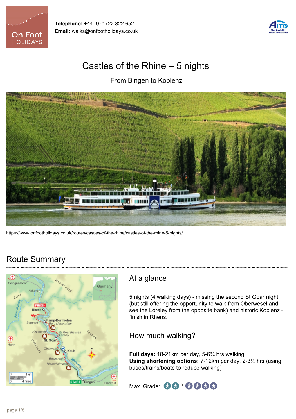 Castles of the Rhine – 5 Nights from Bingen to Koblenz