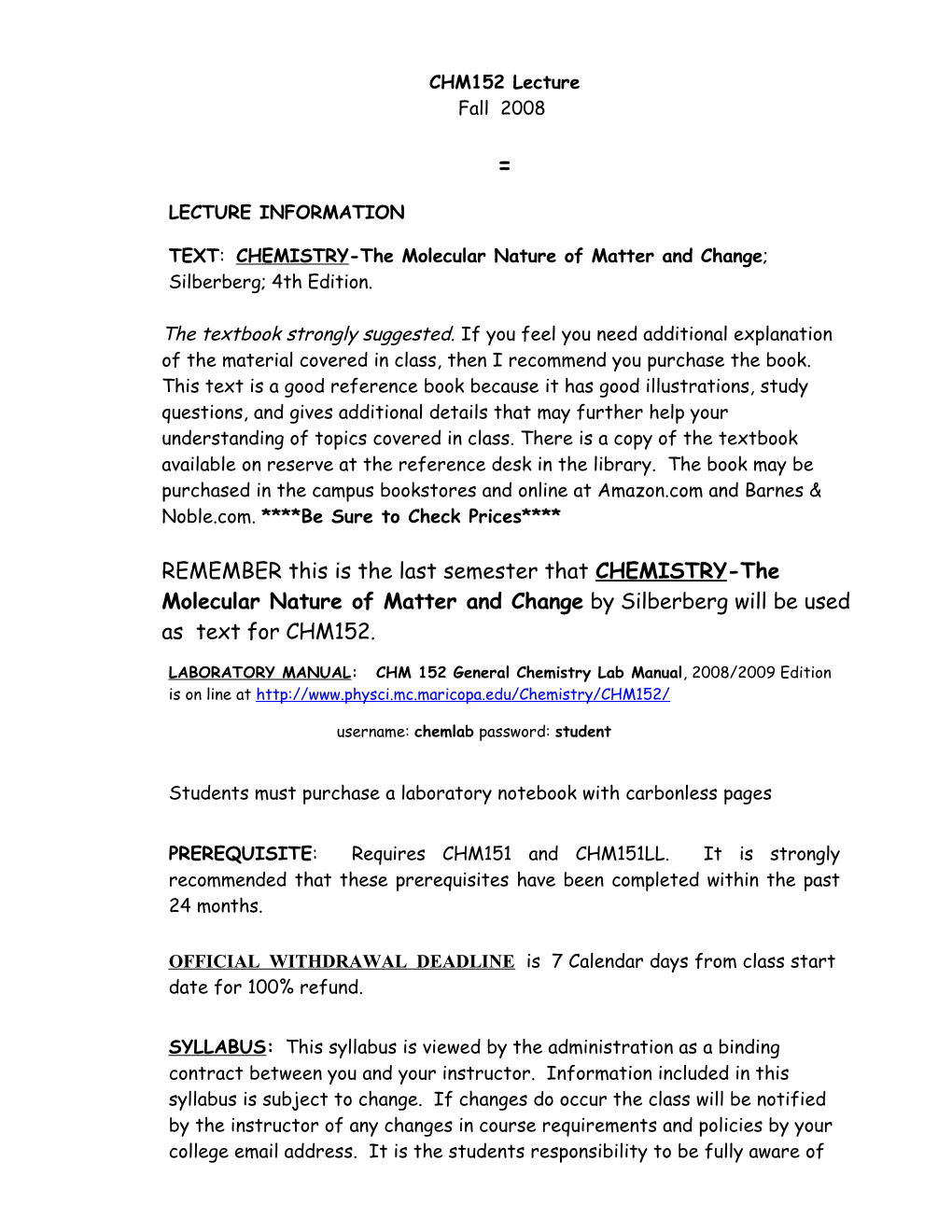 TEXT: CHEMISTRY-The Molecular Nature of Matter and Change ; Silberberg; 4Th Edition