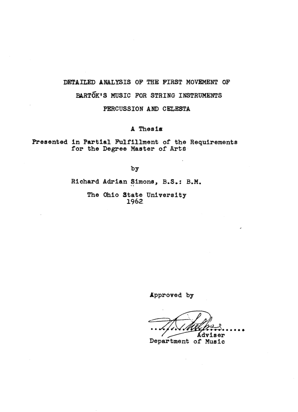 A Thesis: Presented in Partial Fulfillment of the Requirements for the Degree Master of Arts